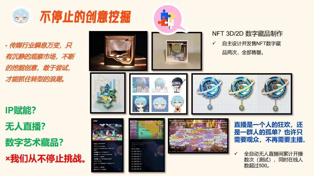 数字藏品与无人直播等创意尝试节选