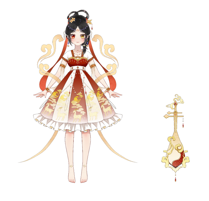 虚拟艺人讶月:立绘与琵琶道具设计